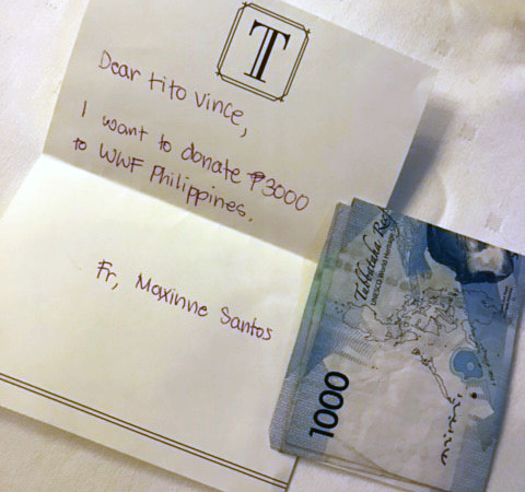 <h1>12-year-old Donates Angpao</h1>
<p>Genuine care for the environment certainly transcends age</p>
<p style="text-align: right;"><a href="https://archive.wwf.org.ph/resource-center/story-archives-2017/maxinne-santos-donates-angpao/">Read More ></a></p>