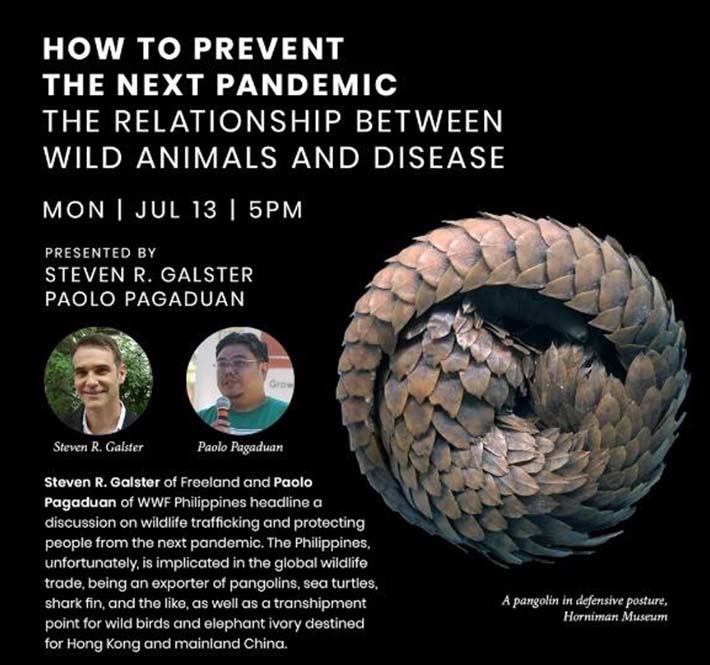 <h1>Preventing the Next Pandemic Means Protecting Wildlife and the Health of the Environment</h1>
<p>The Manila House organized an online Zoom webinar entitled, “How to Prevent the Next Pandemic/p>
<p style="text-align: right;"><a href="https://archive.wwf.org.ph/resource-center/story-archives-2020/preventing-the-next-pandemic/" target="_blank" rel="noopener noreferrer">Read More ></a></p>