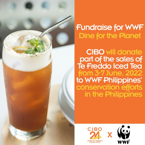 <h1>Cibo Metro Manila</h1>
<p>CIBO, one of the partners for Dine for the Planet!, was able to raise PHP 75,015 by giving part of its iconic Te Freddo Iced Tea. </p>
<p style="text-align: right;"><a href="https://archive.wwf.org.ph/cibo-metro-manila/" target="_blank" rel="noopener noreferrer">Read More ></a></p>